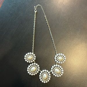 Pearl & rhinestone statement necklace